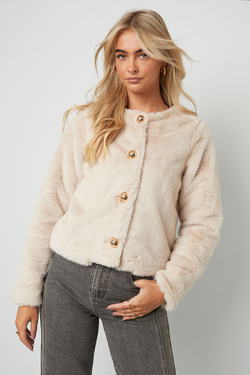 Woven Polyester Fiber Vrouwen Jas Elegant Solid Color Fall/Winter