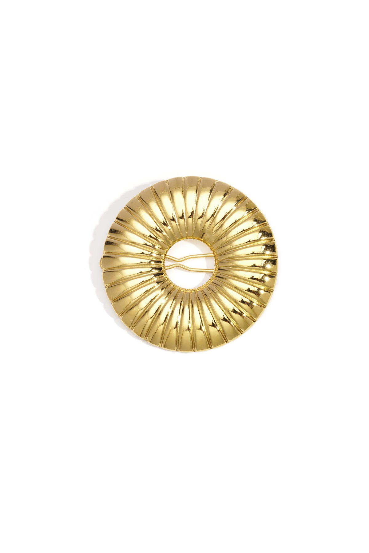 Broche haarspeld cirkel met streepjespatroon