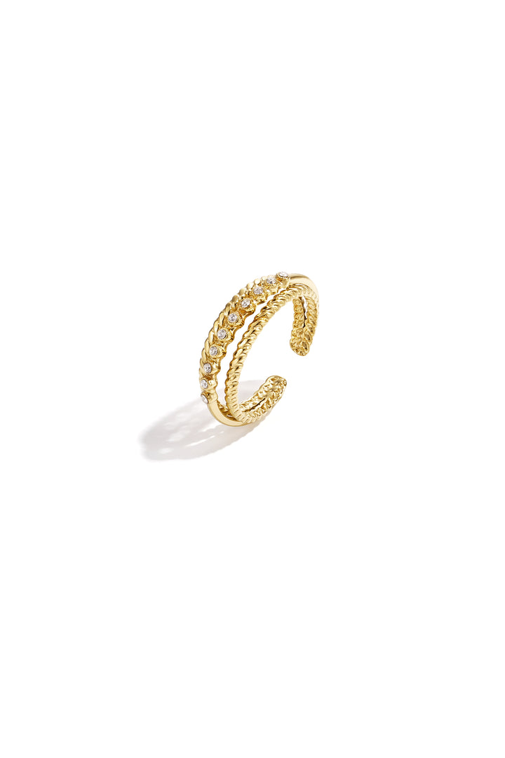 Dubbele ring met kleine steentjes