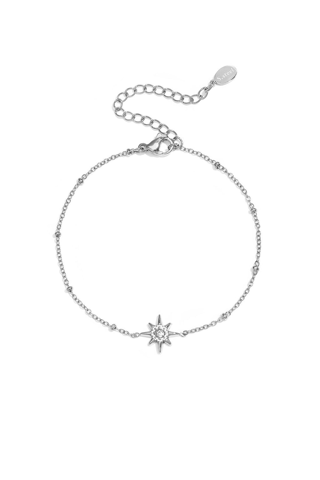 Armband met bolletjes en vallende ster met steen
