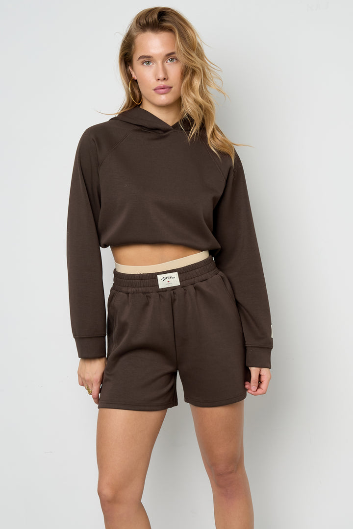 Gebreide Polyestervezel Vrouwen Hoodie Sportief Eenvoudige Kleur