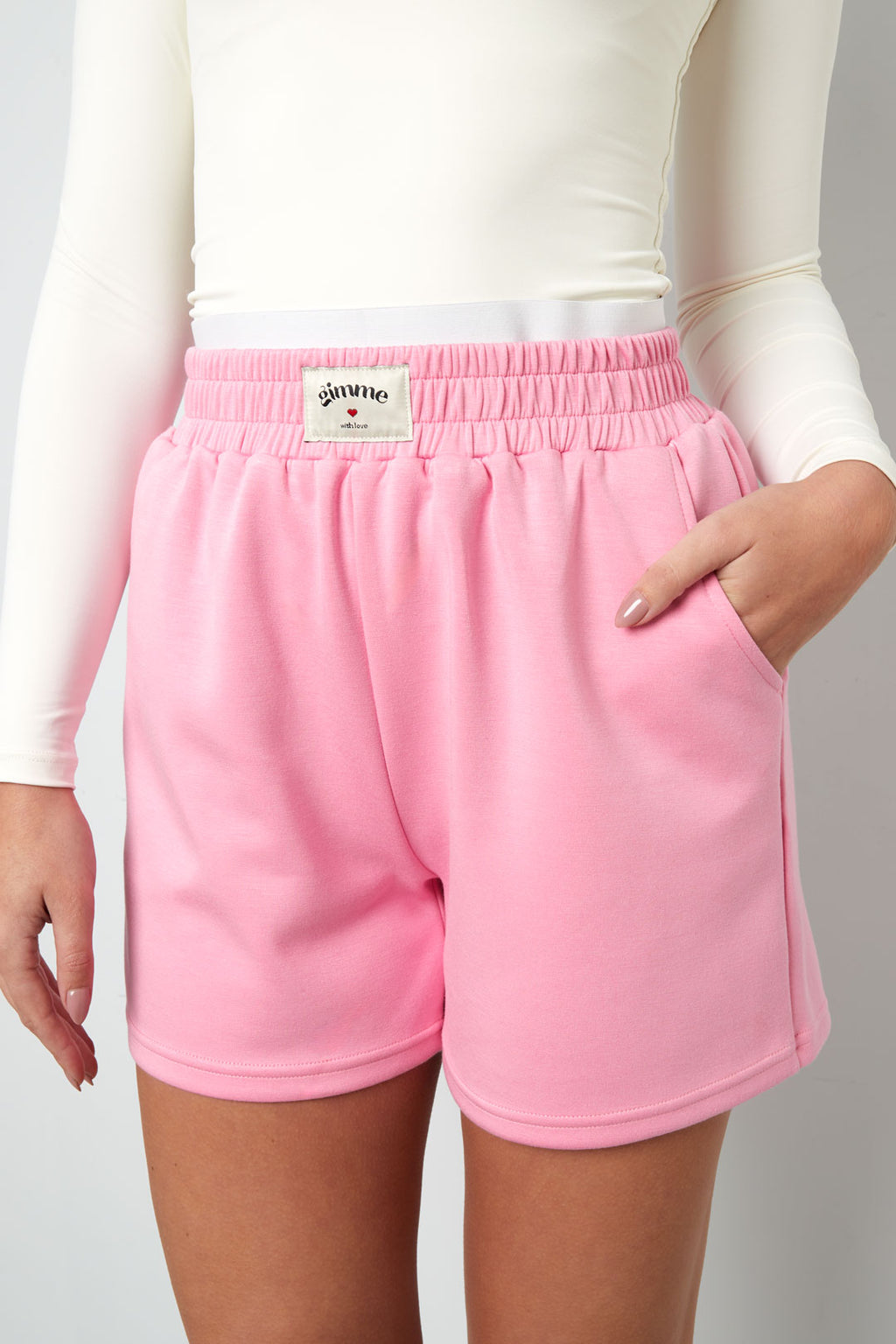 Gebreide Polyestervezel Vrouwen Casual Shorts Sporty Solide Kleur