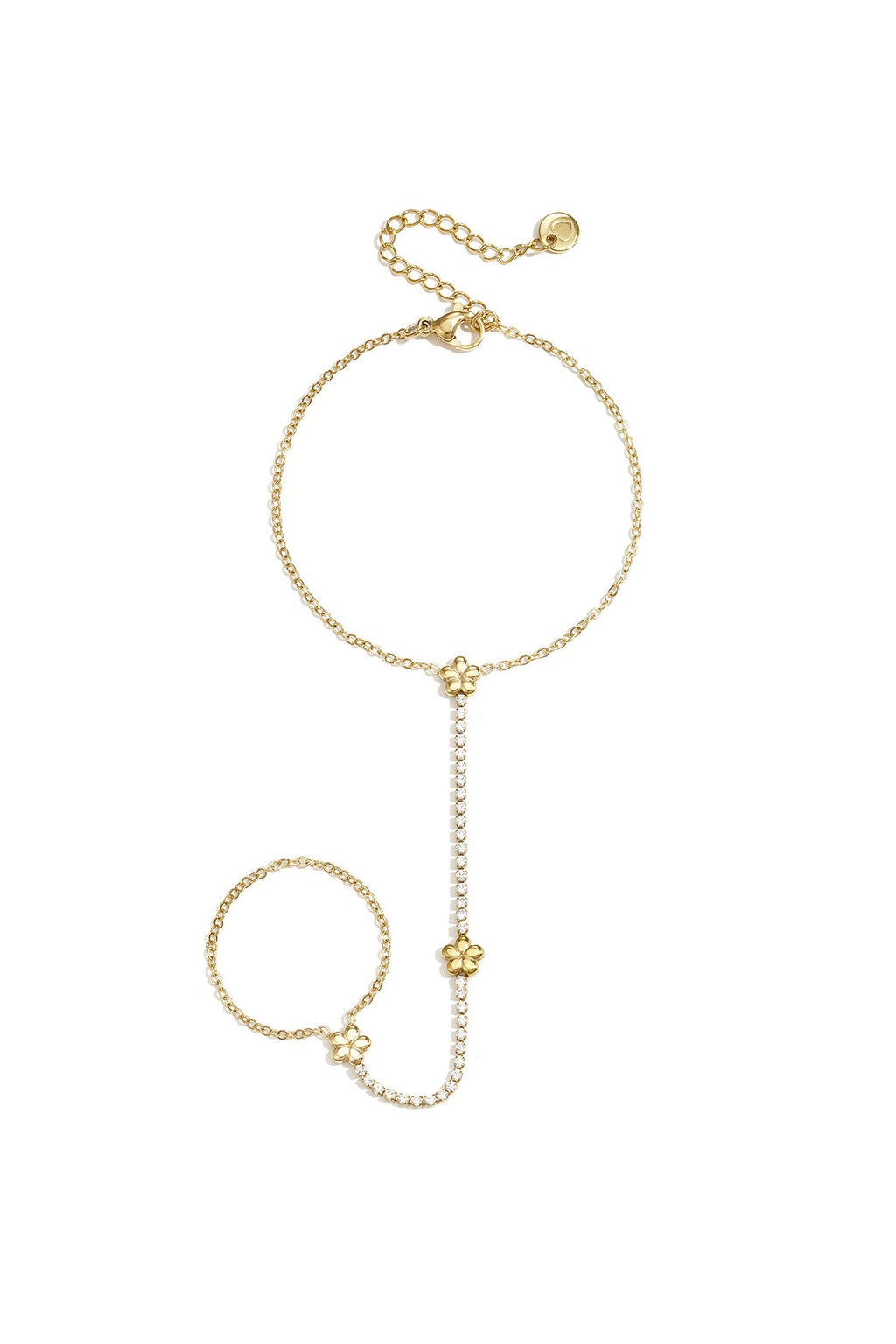 Handchain tennis-style met bloemetjes