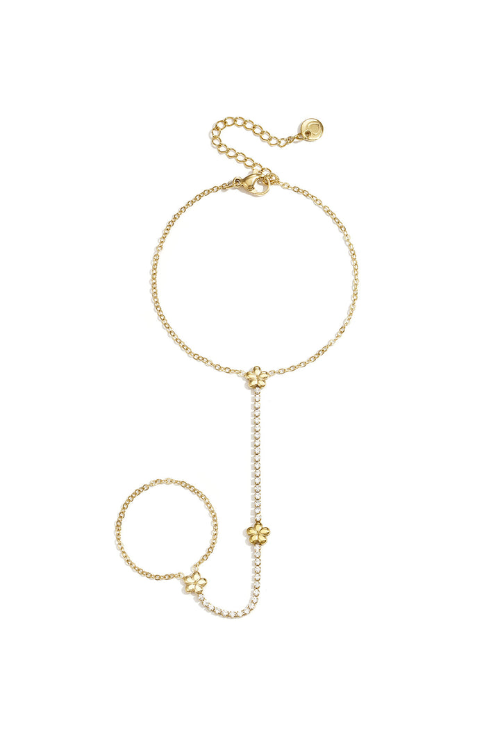 Handchain tennis-style met bloemetjes