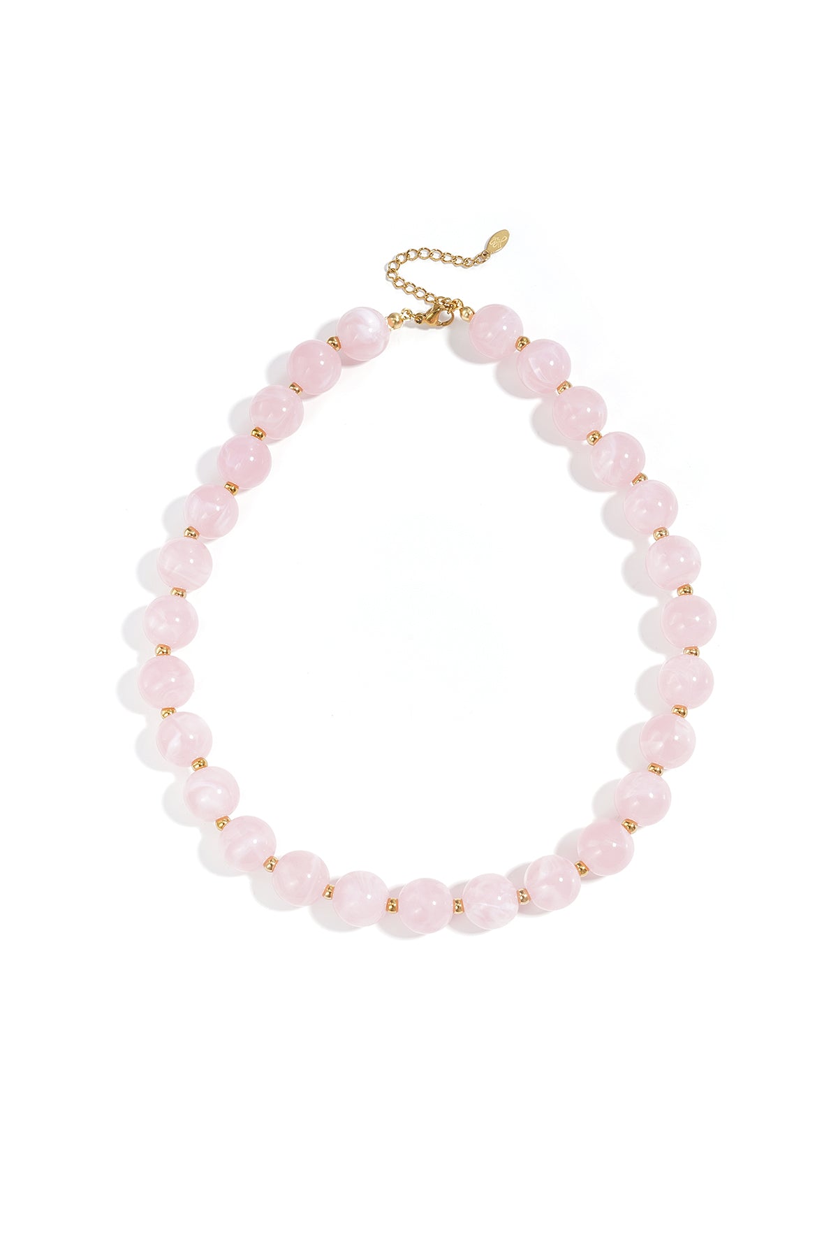 Kralenketting met goude kraaltjes 13.5mm