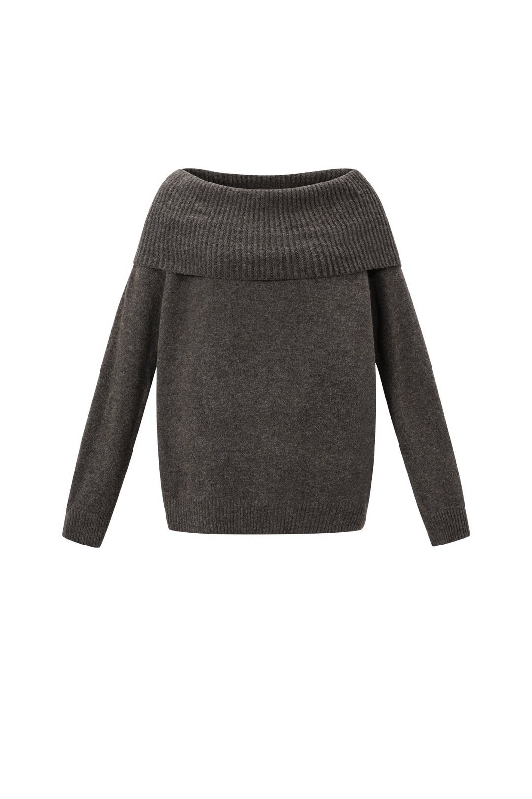 Gebreide Polyestervezel Vrouwen Off-Shoulder Trui Elegant Solide Kleur