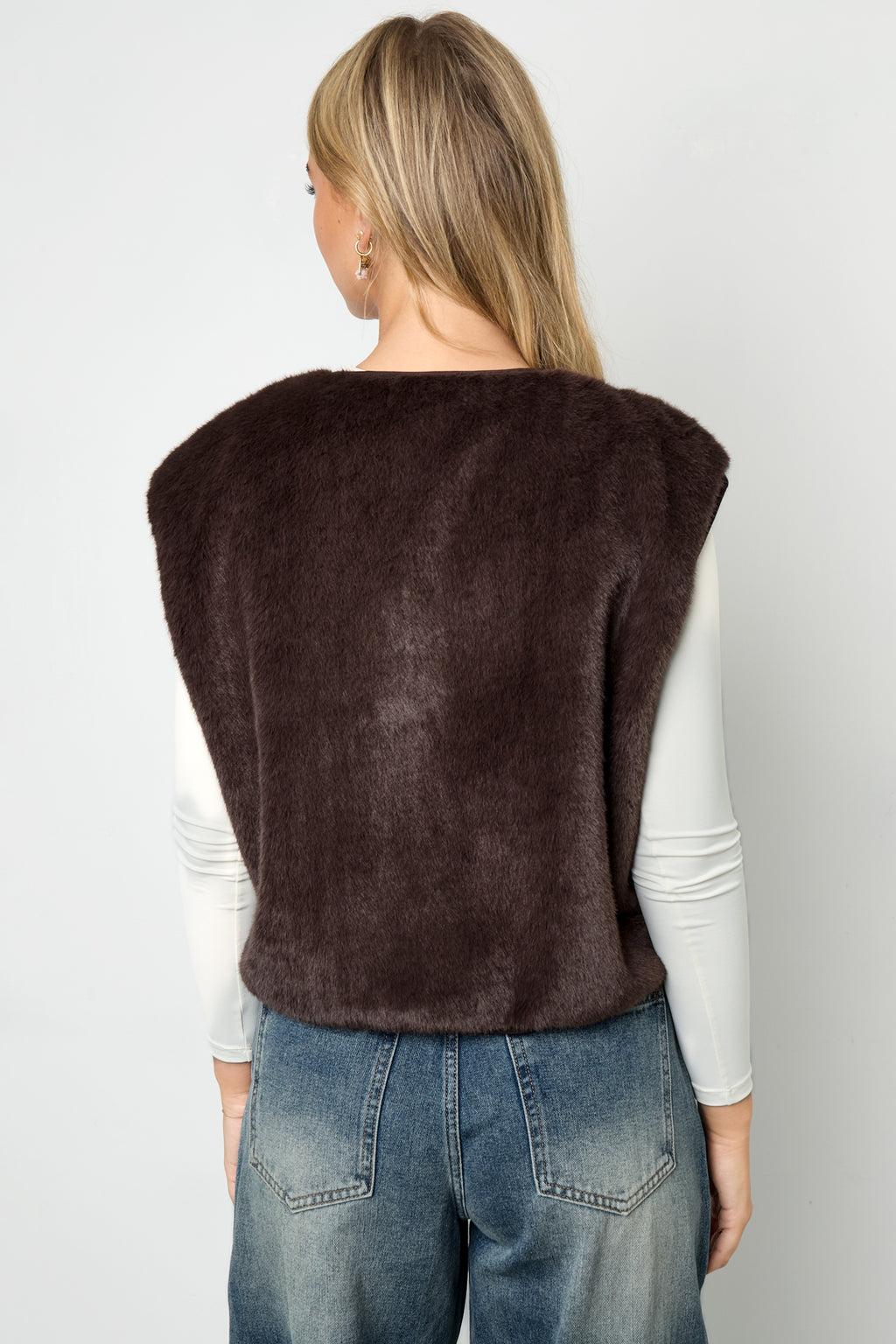 Mouwloos vest van imitatiebont