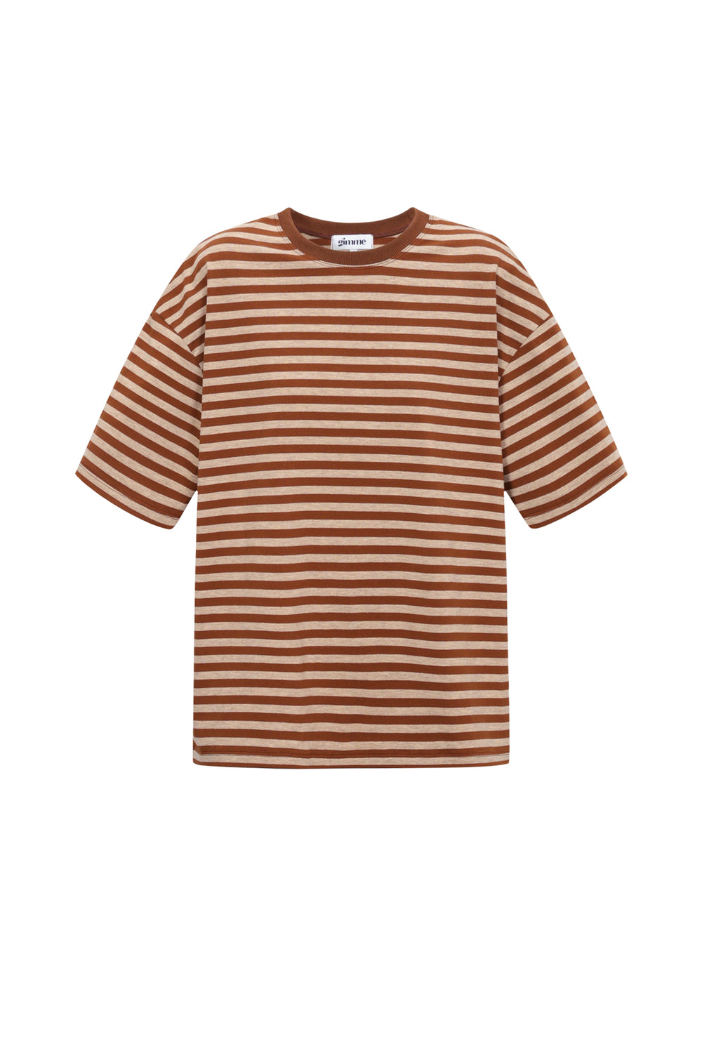 Het kleurrijke gestreepte T-shirt