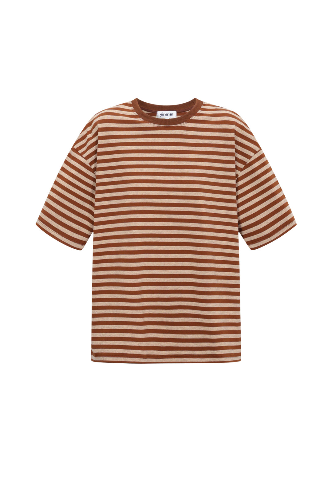 Het kleurrijke gestreepte T-shirt
