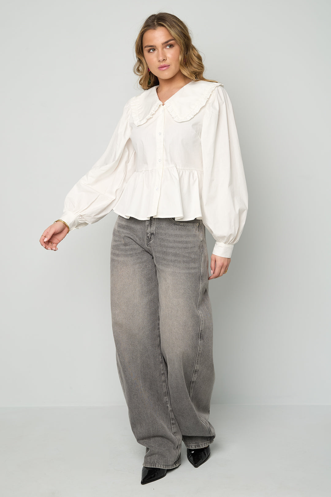 Katoenen blouses en overhemden Effen casual lente/zomerkleding