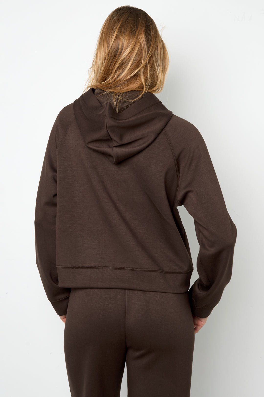 Gebreide Polyestervezel Vrouwen Hoodie Sportief Eenvoudige Kleur