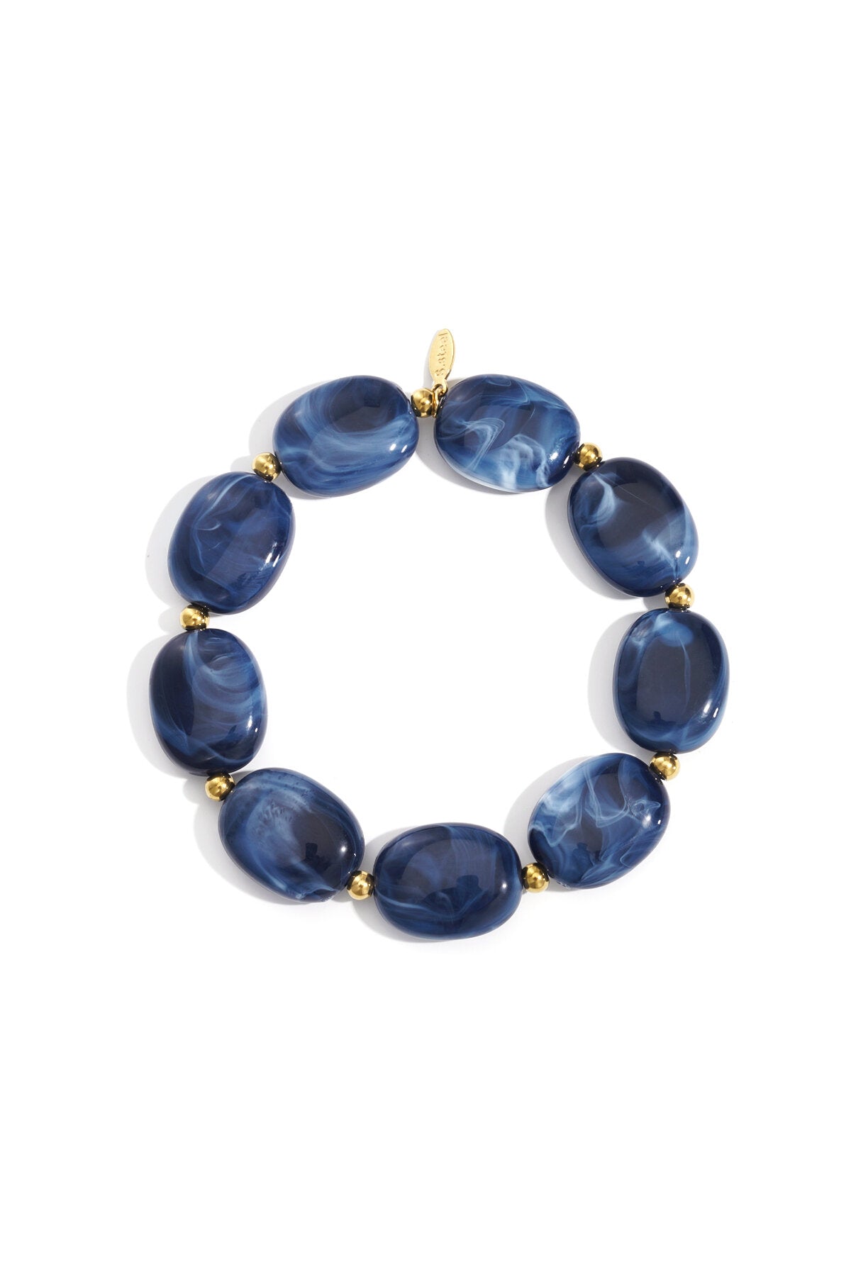 Kralen armband met ovale en goude kralen