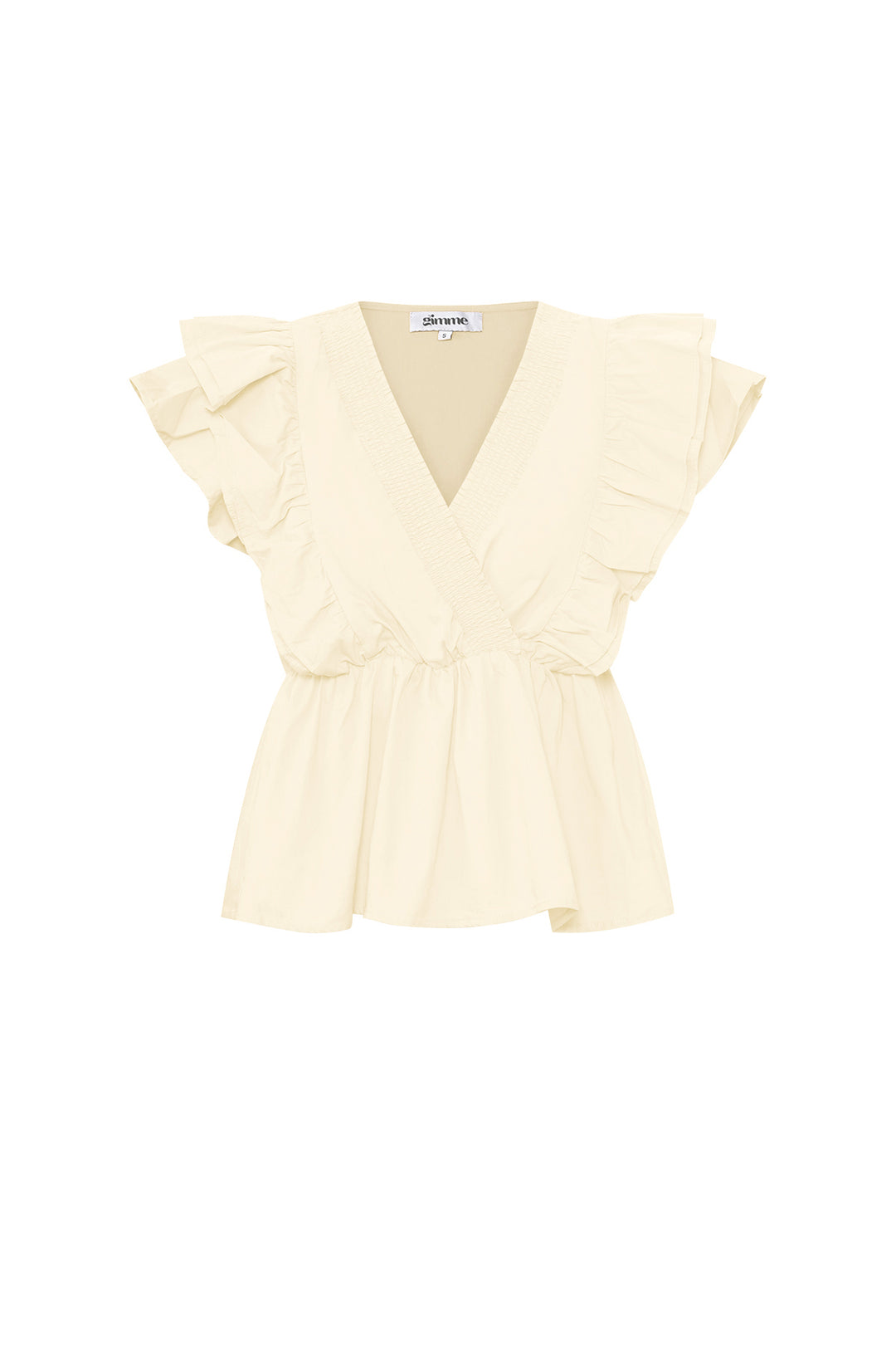 Geweven mouwloze top elegant ruches rand solide kleur lente/zomer