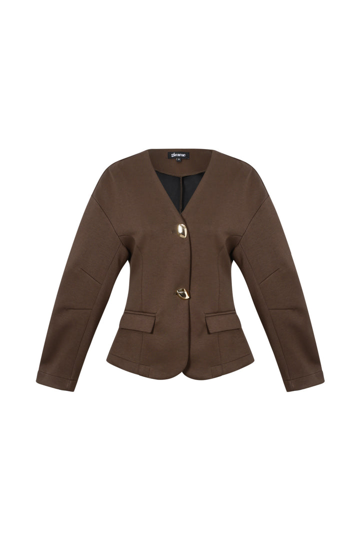 Geweven Polyestervezel Damespakset Elegante Solide Kleur Herfst/Winter