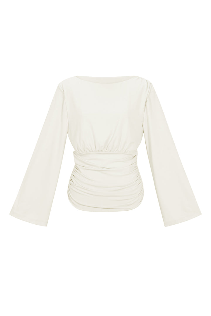 Geweven Polyestervezel Vrouwen Lange Mouwen Top Elegant Solide Kleur Herfst/Winter