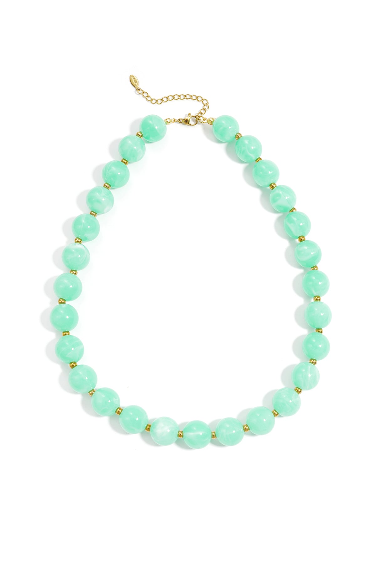 Kralenketting met goude kraaltjes 13.5mm