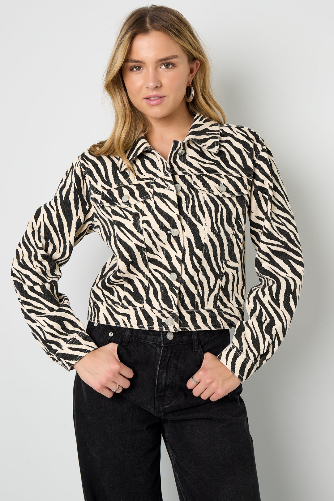 Cotton Denim Vrouwen Jas Street Elegant Specialty Dierenprint