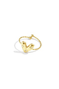 Verstelbare ring met belegd hart