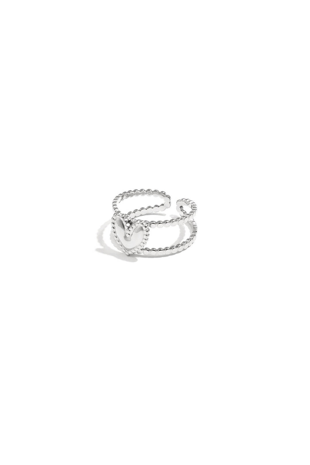 Verstelbare dubbele ring met hart