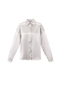 Woven Polyester Fiber Vrouwen Overhemd Casual Solid Color Basic