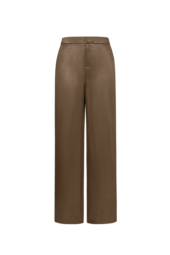 Geweven Polyestervezel Vrouwen Rechte Broeken Casual Effen Kleur Herfst/Winter