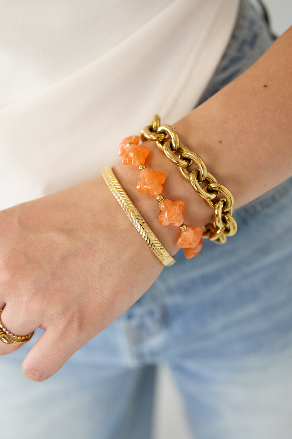 Kralenarmband met klaver kralen