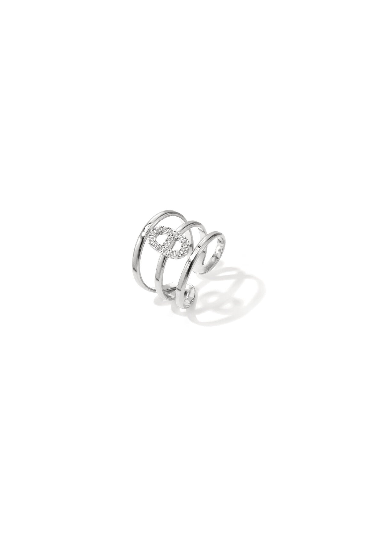 3 laagse ring met belegde ellipsvorm