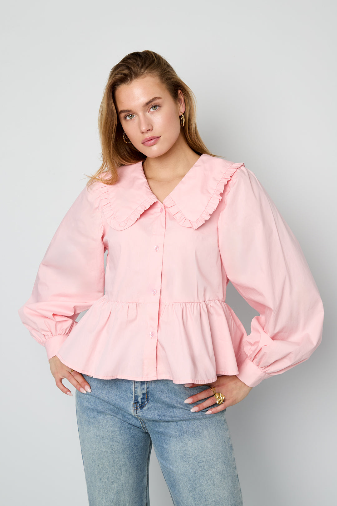 Katoenen blouses en overhemden Effen casual lente/zomerkleding