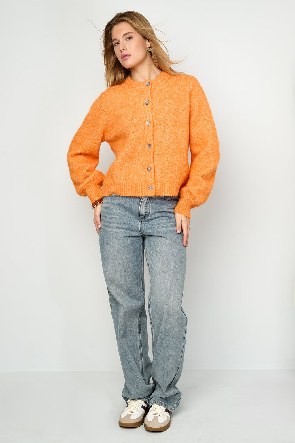 Gebreide Polyestervezel Vrouwen Cardigan Casual Solide Kleur Herfst/Winter