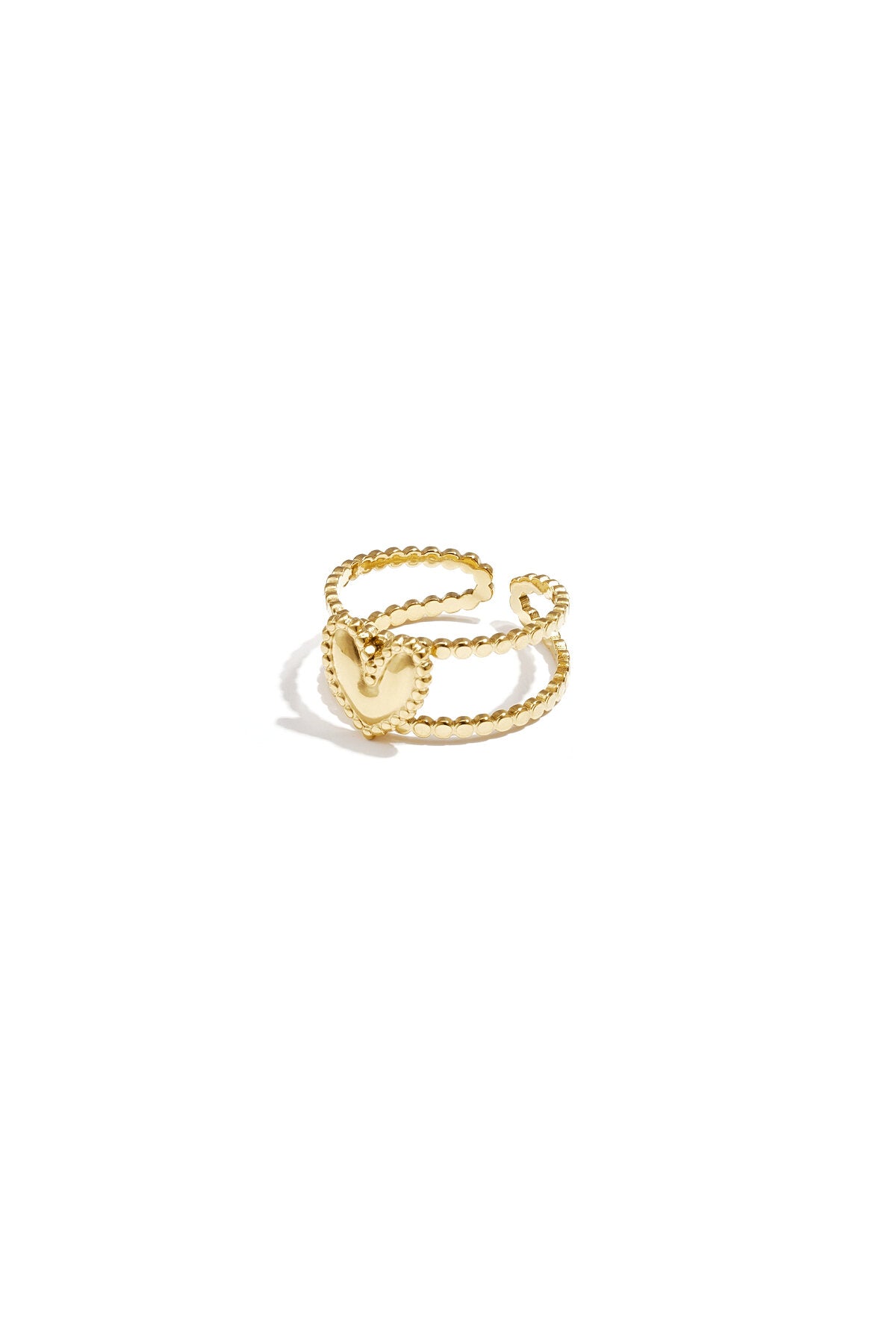 Verstelbare dubbele ring met hart