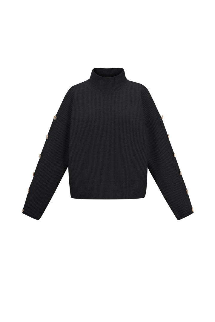 Gebreide Polyestervezel Vrouwen Trui Met Schildkraag Casual Effen Kleur