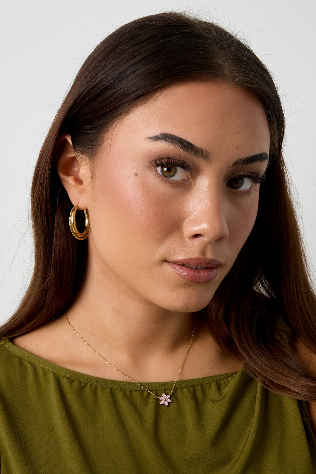 Ketting met strass bloem