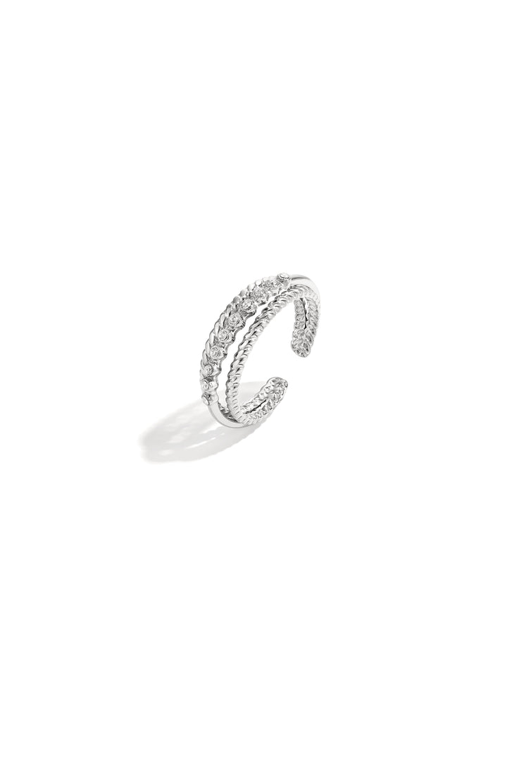 Dubbele ring met kleine steentjes
