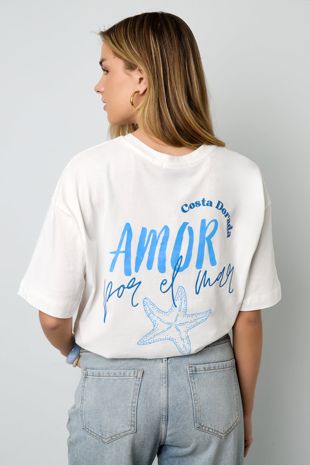 Katoen Gebreide Vrouwen T-shirt Casual Letters