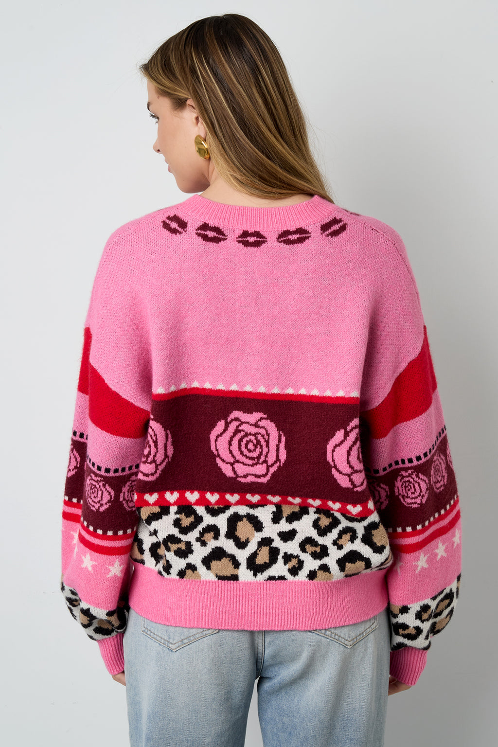Gebreide Polyestervezel Vrouwen Cardigan Casual Bloemenprint