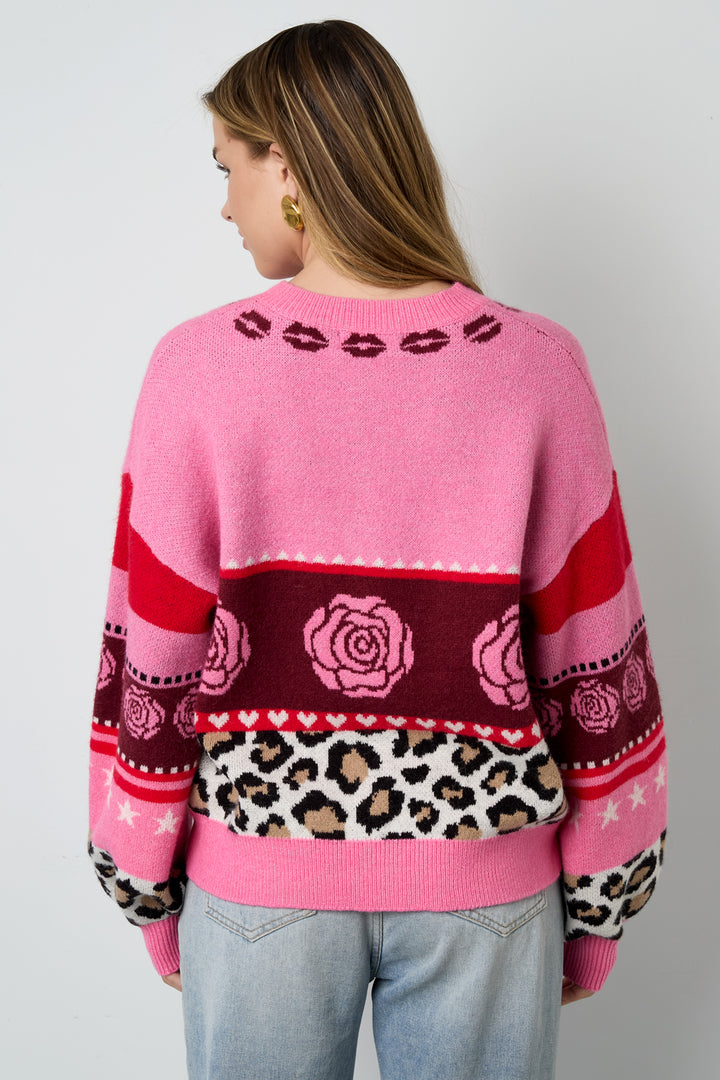 Gebreide Polyestervezel Vrouwen Cardigan Casual Bloemenprint