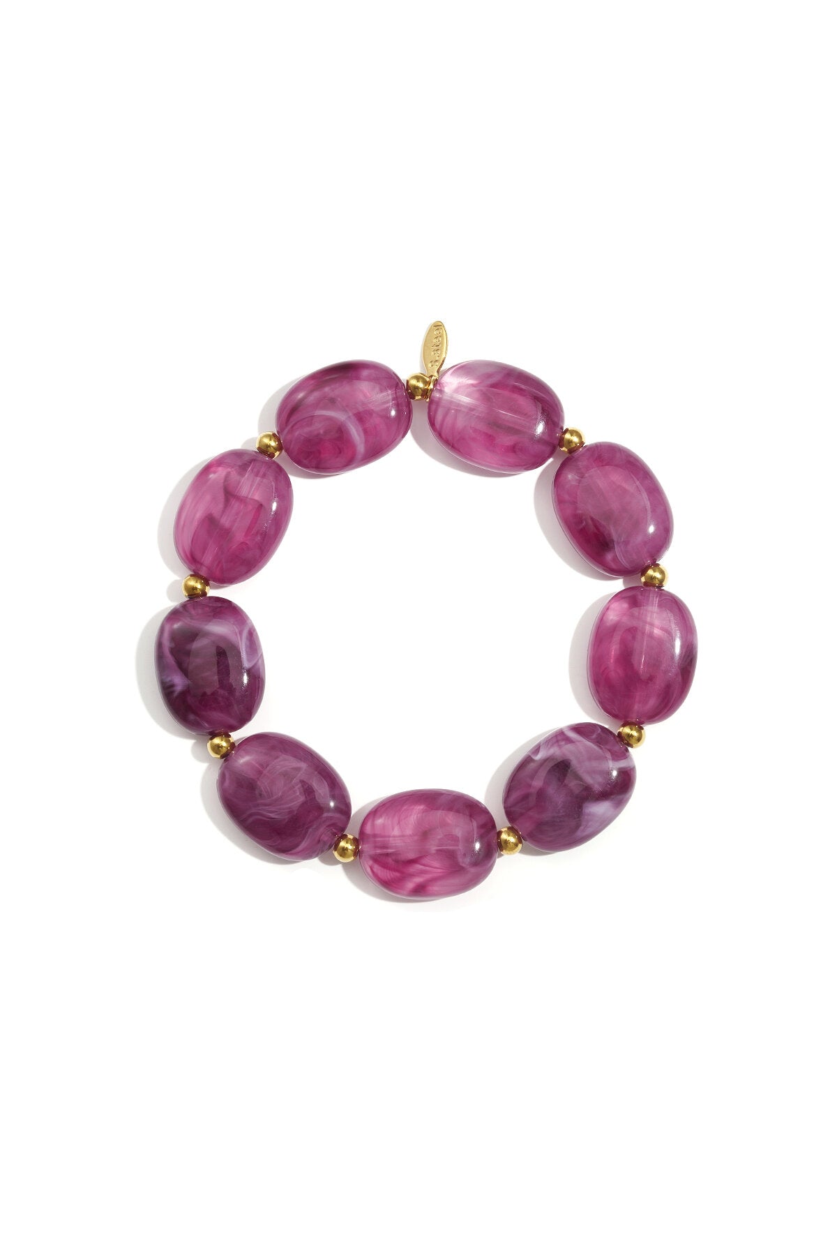 Kralen armband met ovale en goude kralen