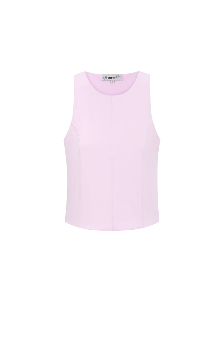 Gebreide Nylon Vrouwen Mouwloze Top Lente/Zomer Basis Solide Kleur