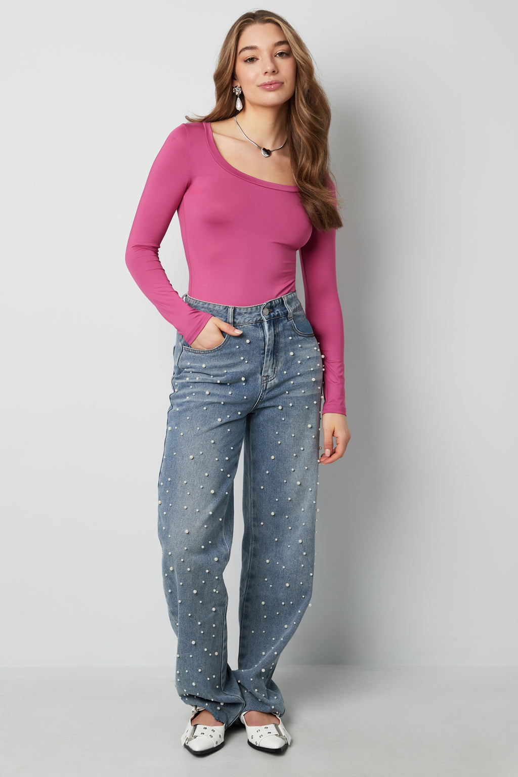 Polyester Vrouwen Lange Mouw Bodysuit Hoge Stretch Passend