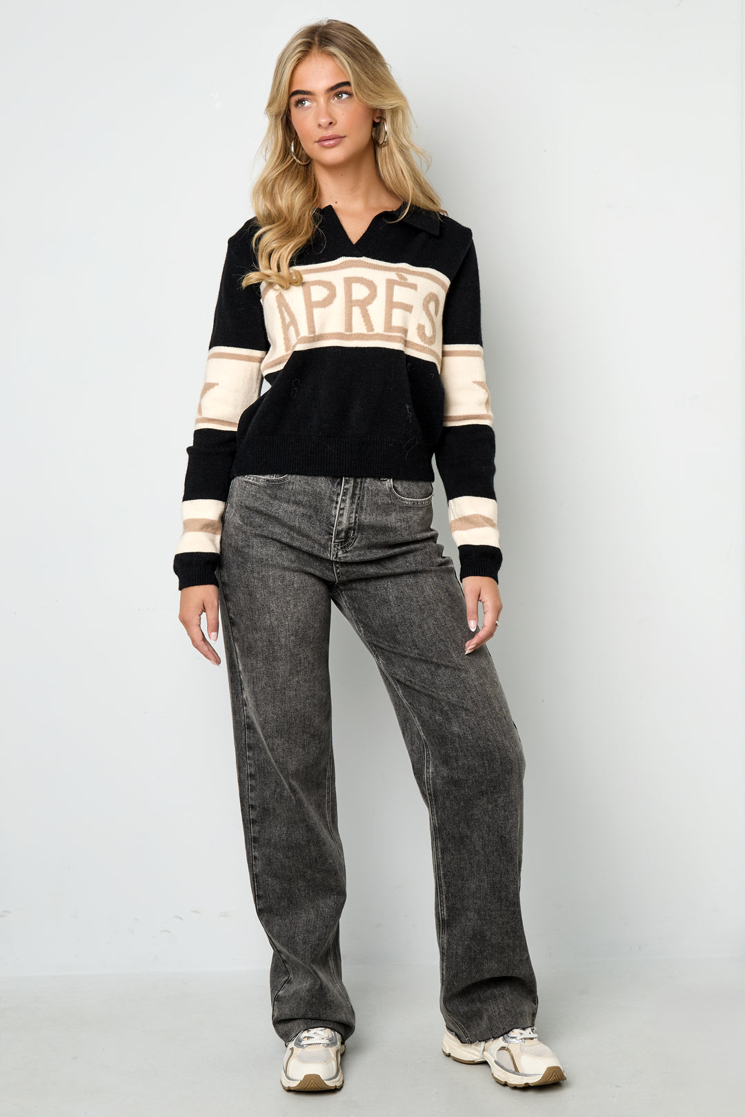 Gebreide Polyestervezel Vrouwen Truien Casual Letters