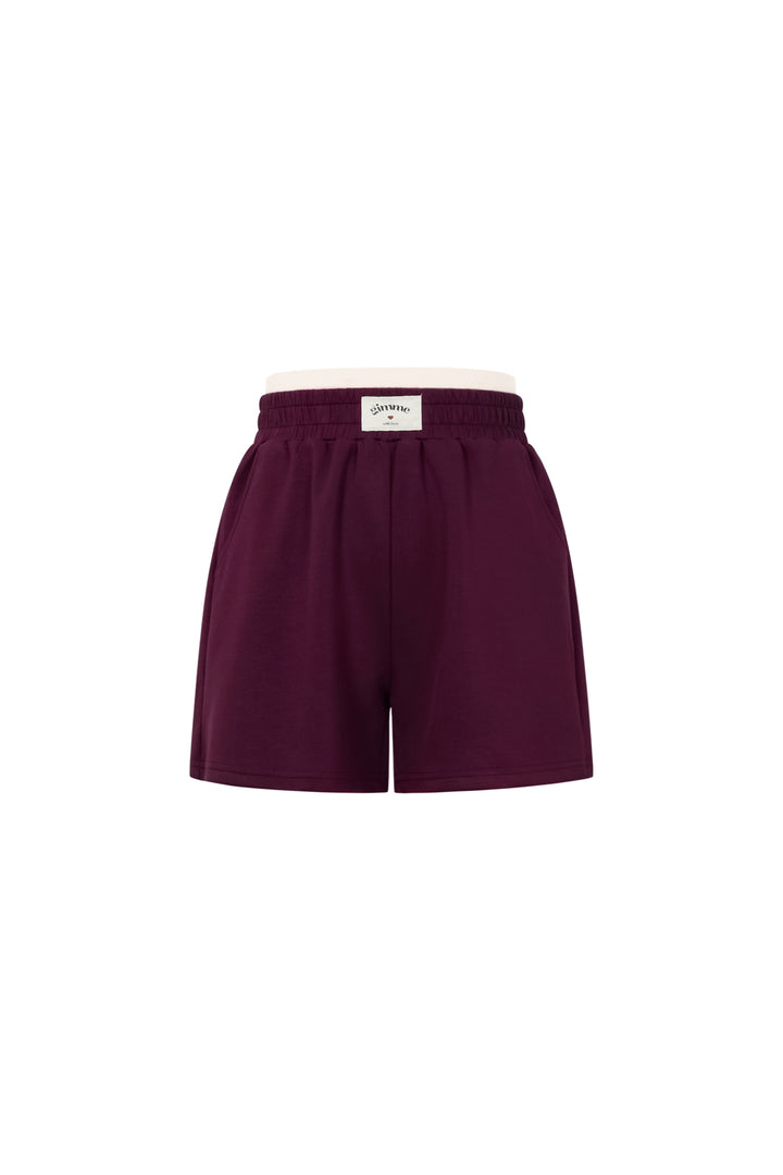 Gebreide Polyestervezel Vrouwen Casual Shorts Sporty Solide Kleur