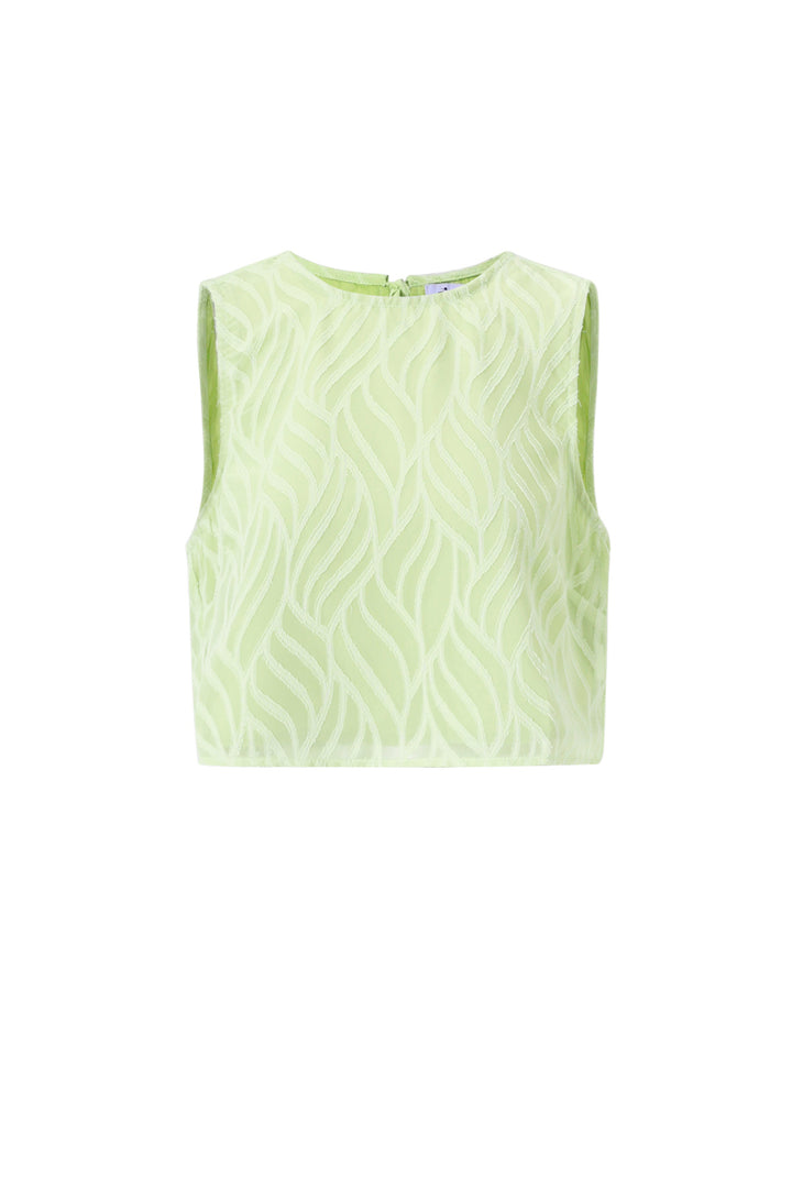 Geweven Polyestervezel Vrouwen Mouwloze Tops Elegante Botanische 2-delige Set