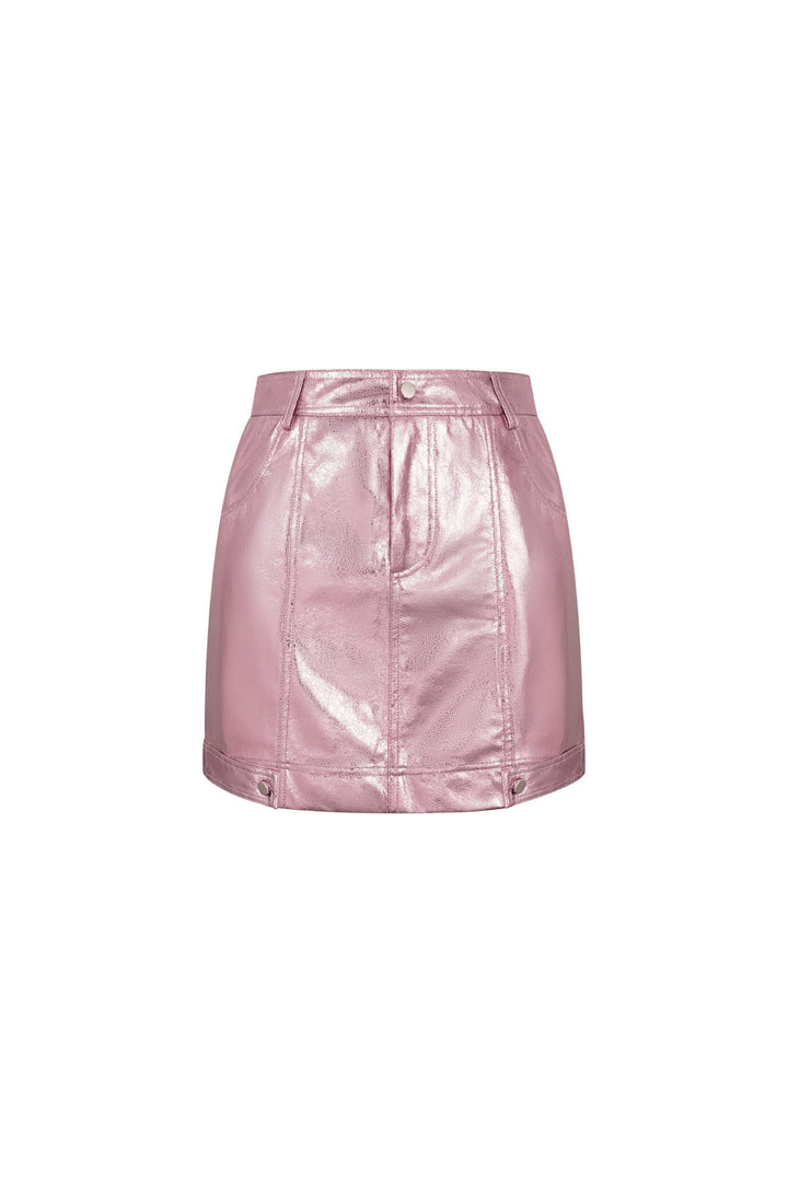 PU Minirok Sexy Solide Kleur Lente/Zomer
