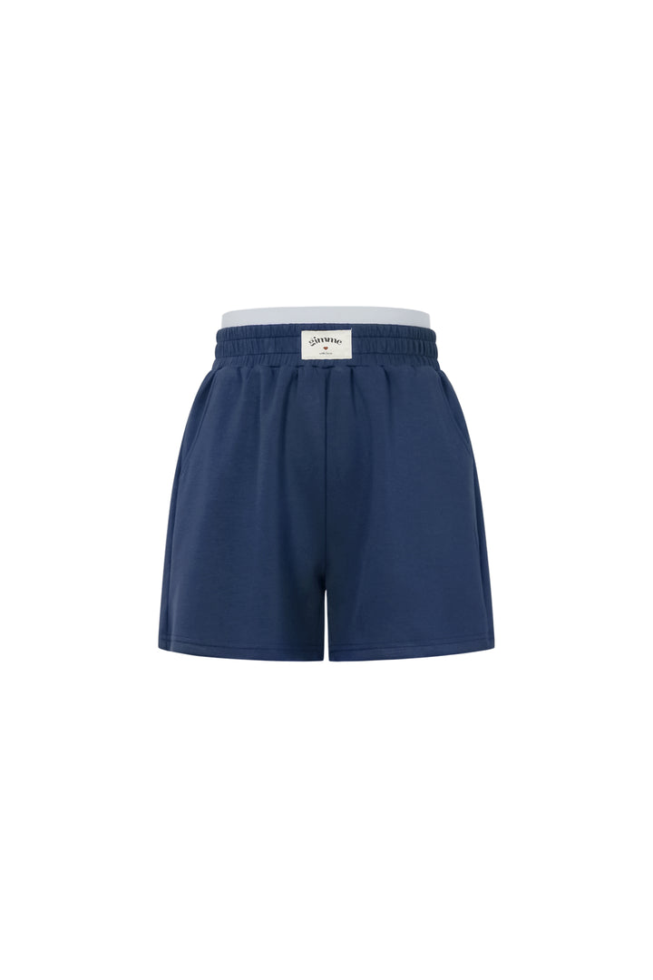 Gebreide Polyestervezel Vrouwen Casual Shorts Sporty Solide Kleur