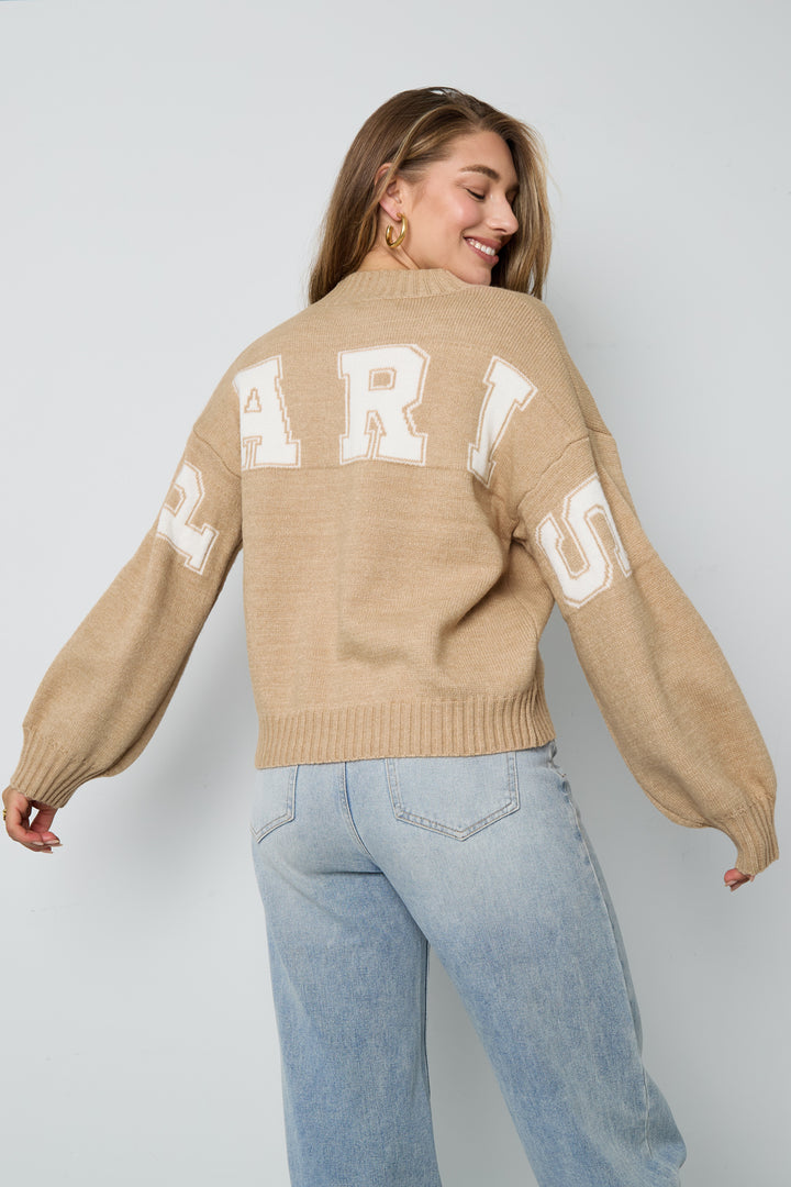 Gebreide Polyestervezel Vrouwen Trui Casual Letters