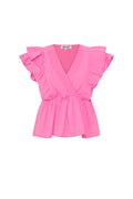 Geweven mouwloze top elegant ruches rand solide kleur lente/zomer