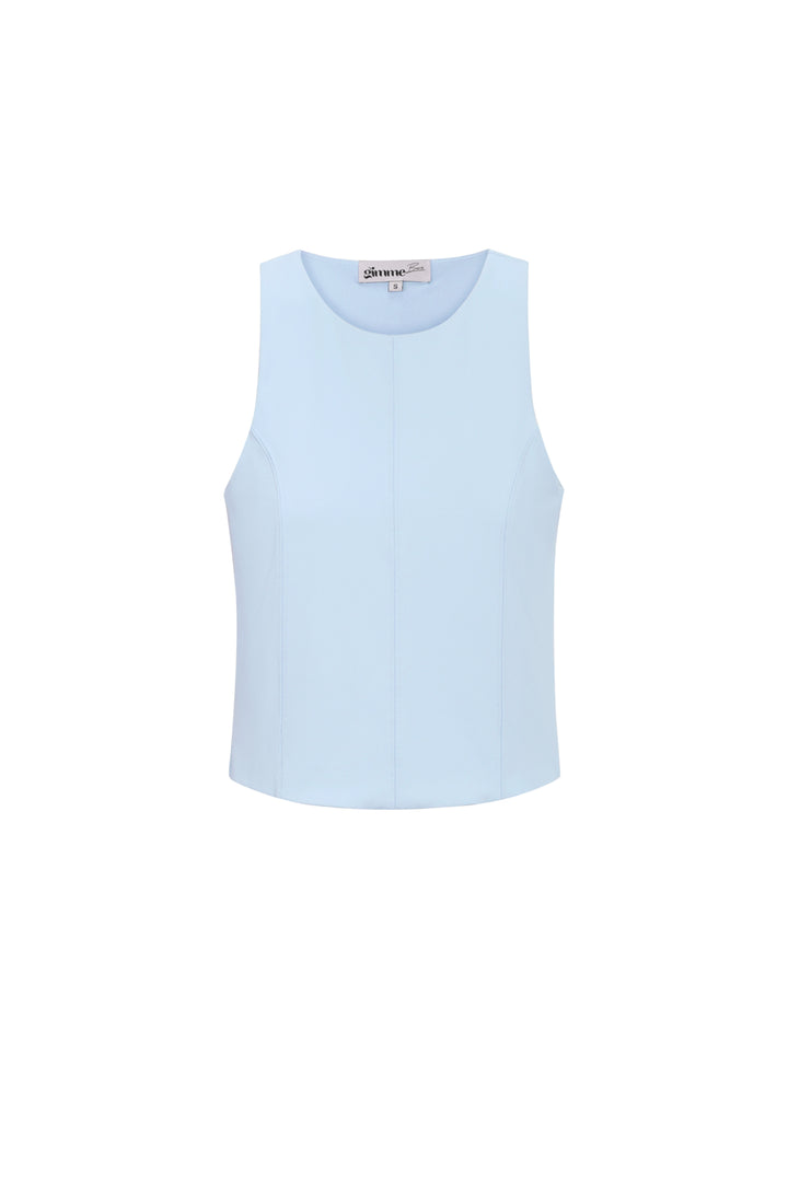 Gebreide Nylon Vrouwen Mouwloze Top Lente/Zomer Basis Solide Kleur