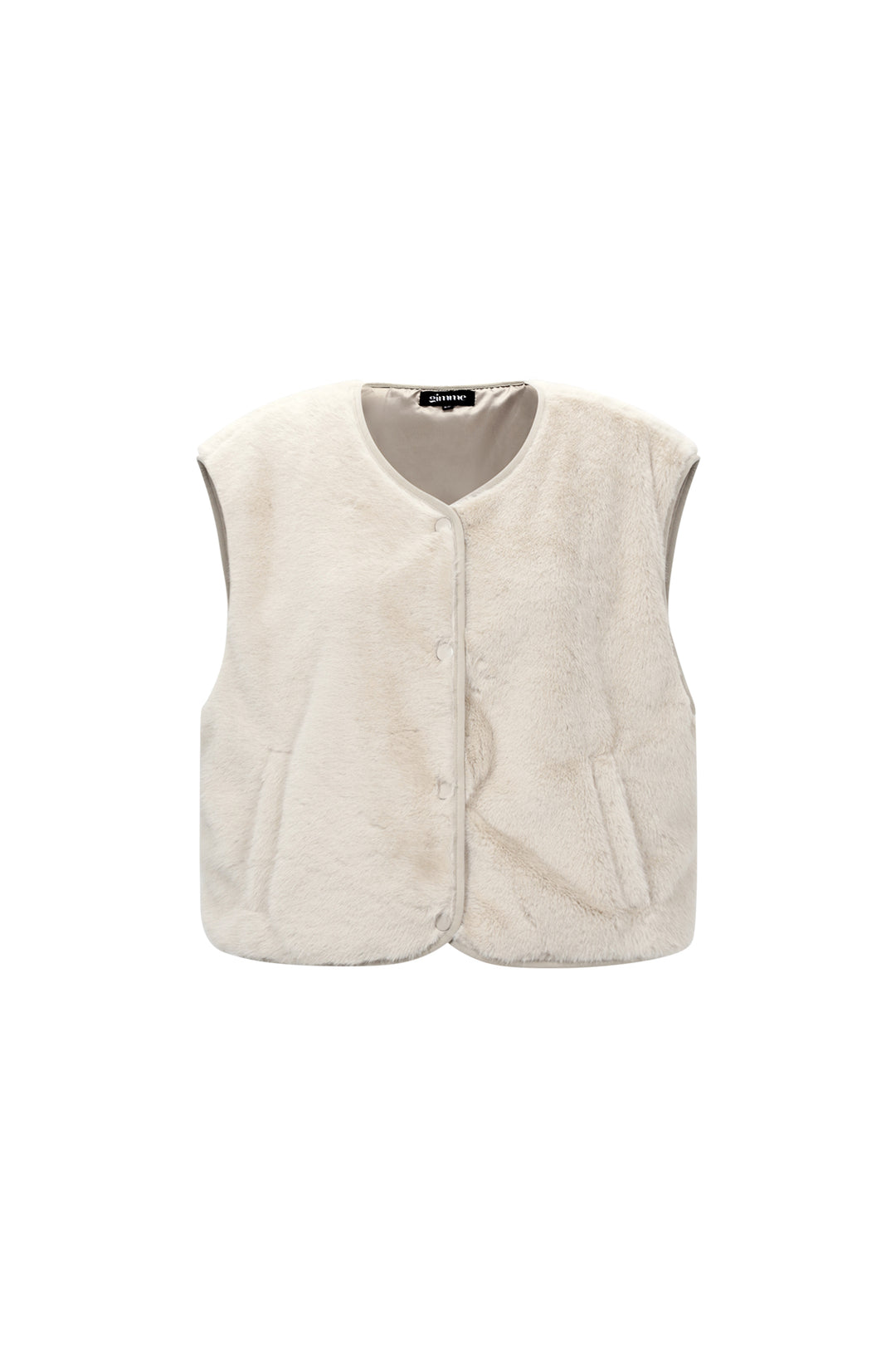 Mouwloos vest van imitatiebont