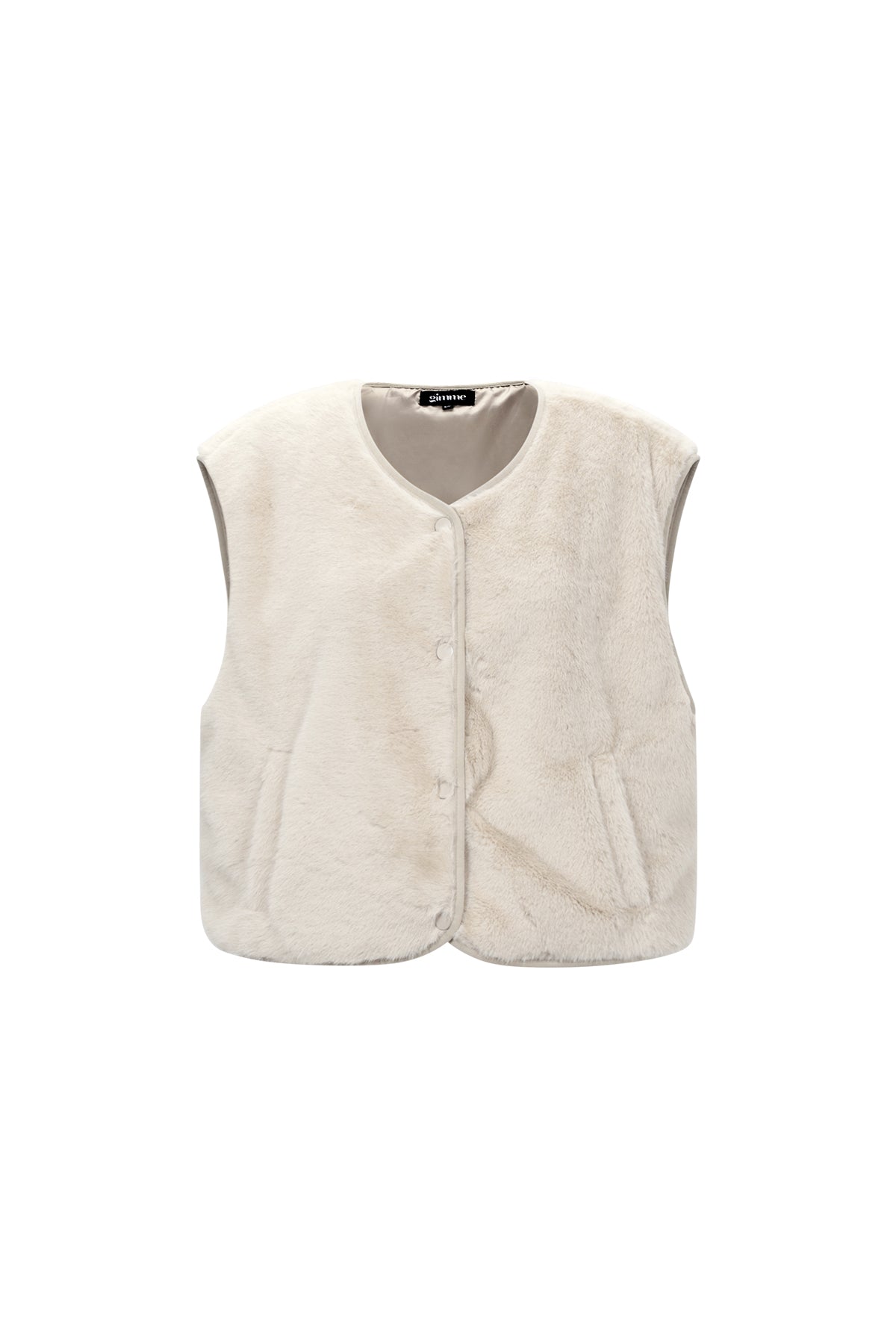 Mouwloos vest van imitatiebont