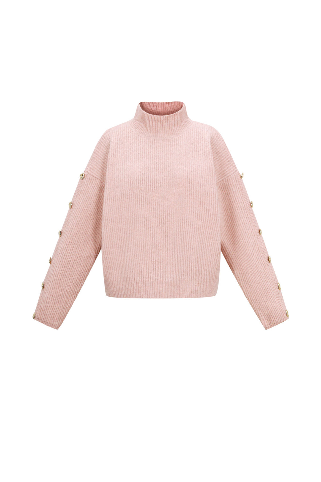 Gebreide Polyestervezel Vrouwen Trui Met Schildkraag Casual Effen Kleur